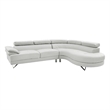 Poundex Furniture 2 Piece Faux Leather Sectional in White Color