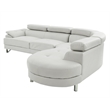 Poundex Furniture 2 Piece Faux Leather Sectional in White Color