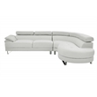 Poundex Furniture 2 Piece Faux Leather Sectional in White Color
