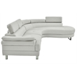 Poundex Furniture 2 Piece Faux Leather Sectional in White Color
