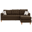 Poundex Furniture 2 Piece Fabric Sectional Sofa Set in Chocolate Finish