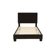 Poundex Furniture Twin Faux Leather Bed Frame with 12 Slats in Brown