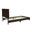 Poundex Furniture Twin Faux Leather Bed Frame with 12 Slats in Brown
