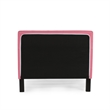 Poundex Furniture Twin Faux Leather Bed Frame with Slats in Pink