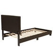 Poundex Furniture Twin Faux Leather Bed Frame with Slats in Brown
