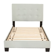 Poundex Furniture Twin Faux Leather Bed Frame with Slats in White
