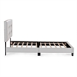 Poundex Furniture Twin Faux Leather Bed Frame with Slats in White