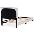 Poundex Furniture Twin Faux Leather Bed Frame with Slats in White