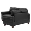 Poundex Furniture 2 Piece Faux Leather Sofa and Loveseat Set in Black Color