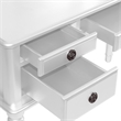 Poundex Furniture Wood Vanity Set with Mirror and Stool in White Color