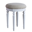 Poundex Furniture Wood Vanity Set with Mirror and Stool in White Color
