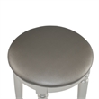 Poundex Furniture Wood Vanity Set with Mirror and Stool Silver Color