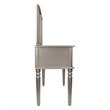 Poundex Furniture Wood Vanity Set with Mirror and Stool Silver Color