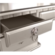 Poundex Furniture Wood Vanity Set with Mirror and Stool Silver Color