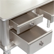 Poundex Furniture Wood Vanity Set with Mirror and Stool Silver Color