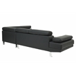 Poundex Furniture 2 Piece Faux Leather Sectional Sofa Set in Black