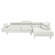 Poundex Furniture 2 Piece Faux Leather Sectional Sofa Set in White
