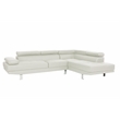 Poundex Furniture 2 Piece Faux Leather Sectional Sofa Set in White