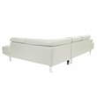 Poundex Furniture 2 Piece Faux Leather Sectional Sofa Set in White