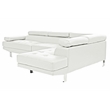 Poundex Furniture 2 Piece Faux Leather Sectional Sofa Set in White