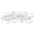 Poundex Furniture 2 Piece Faux Leather Sectional Sofa Set in White
