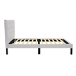 Poundex Furniture Twin Upholstered Bed Frame with Slats in White Faux Leather
