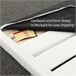 Poundex Furniture Twin Upholstered Bed Frame with Slats in White Faux Leather