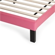 Poundex Furniture Twin Upholstered Bed Frame with Slats in Pink Faux Leather
