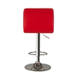 Poundex Adjustable Height & Swivel Barstool in Red Faux Leather (Set of 2)