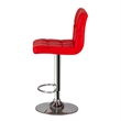 Poundex Adjustable Height & Swivel Barstool in Red Faux Leather (Set of 2)