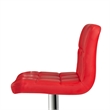 Poundex Adjustable Height & Swivel Barstool in Red Faux Leather (Set of 2)