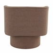 Poundex Round Base Swivel Fabric Accent Chair in Light Coffee color
