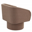 Poundex Round Base Swivel Fabric Accent Chair in Light Coffee color