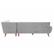 Poundex 2-Piece Velvet Sectional Sofa with Curved Armrest in Light Gray