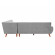 Poundex 2-Piece Upholstered Velvet Sectional Sofa in Light Gray