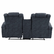 Poundex Furniture Breathable Leatherette Loveseat Recliner in Ink Blue