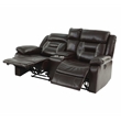 Poundex Furniture Gel Leatherette Loveseat Recliner in Dark Brown
