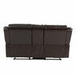 Poundex Furniture Gel Leatherette Loveseat Recliner in Dark Brown