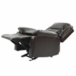 Poundex Furniture Manual Singl Seat Gel Leatherette Recliner in Dark Brown