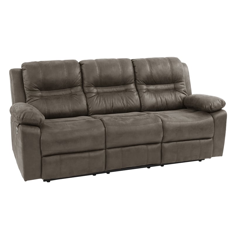Poundex  Furniture  Breathable  Leatherette  Sofa  in  Slate Blue