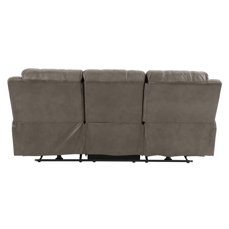 Poundex  Furniture  Breathable  Leatherette  Sofa  in  Slate Blue