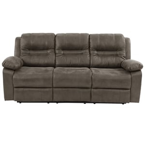 Poundex  Furniture  Breathable  Leatherette  Sofa  in  Slate Blue