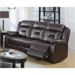 Poundex  Furniture  Gel  Leatherette  Sofa  Recliner  in  Dark Brown