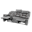 Poundex  Furniture  Gel  Leatherette  Sofa  Recliner  in  Gray