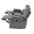 Poundex  Furniture  Gel  Leatherette  Sofa  Recliner  in  Gray
