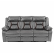 Poundex  Furniture  Gel  Leatherette  Sofa  Recliner  in  Gray