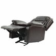 Poundex Furniture Gel Leatherette Power Recliner in Dark Brown
