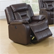Poundex Furniture Gel Leatherette Power Recliner in Dark Brown