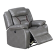 Poundex Furniture Single Gel Leatherette Power Recliner in Gray