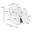 Poundex Furniture Single Gel Leatherette Power Recliner in Gray